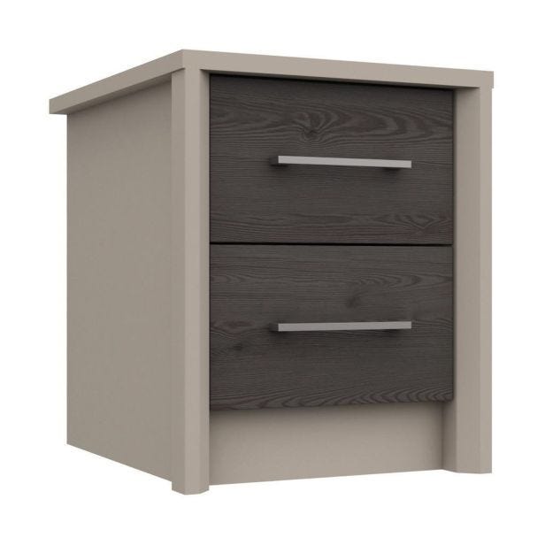 Casa Lyon 2 Drawer Bedside Cabinet, Anthracite