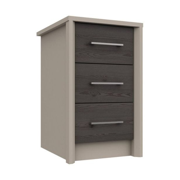Casa Lyon 3 Drawer Bedside Cabinet, Anthracite
