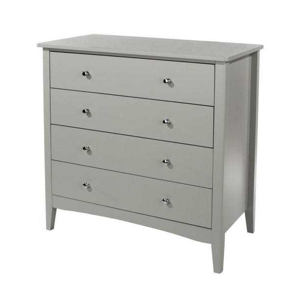 Casa Carla 4 Drawer Chest, Light Grey