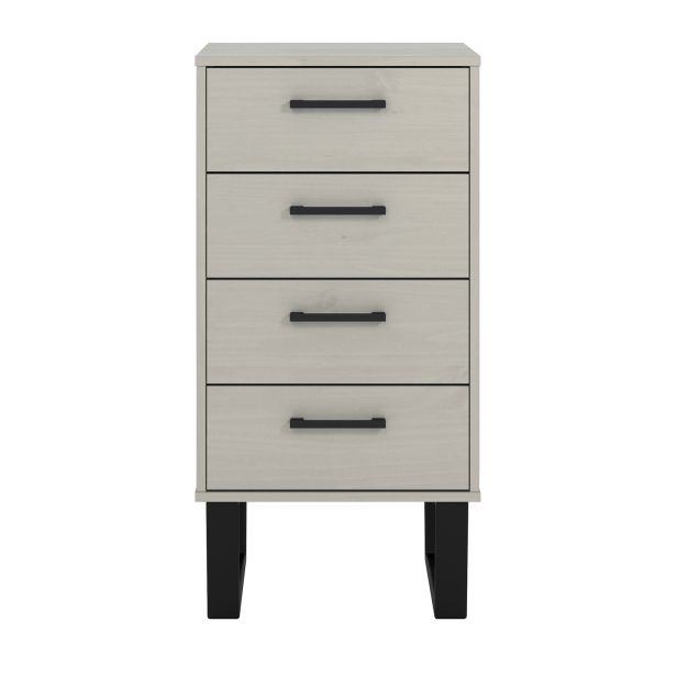 Casa Taylor 4 Drawer Petite Chest of Drawers, Grey
