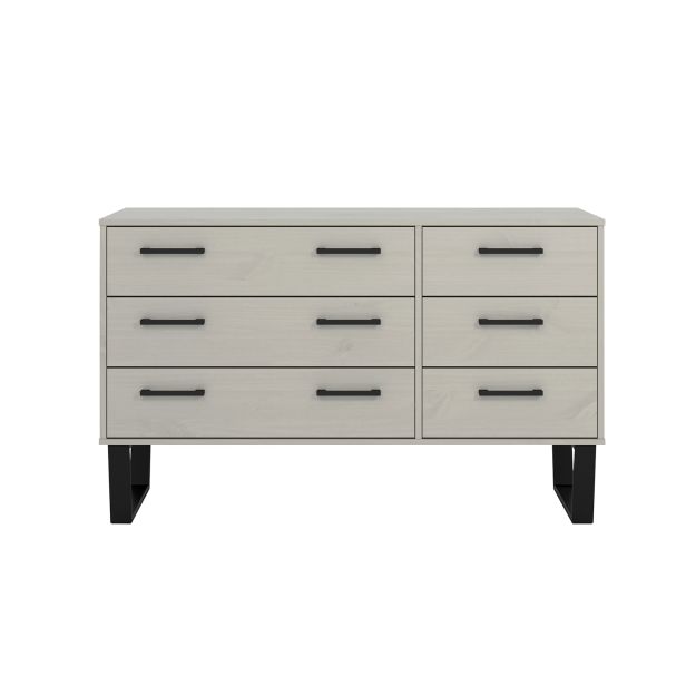Casa Taylor 3+3 Drawer Wide Chest of Drawers, Grey