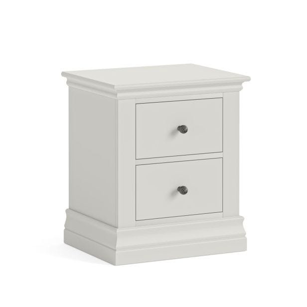 Casa Anna 2 Drawer Bedside Cabinet, Cotton