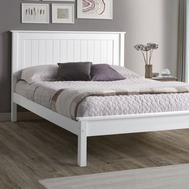 Casa Lily Low Footend Frame, Single, White