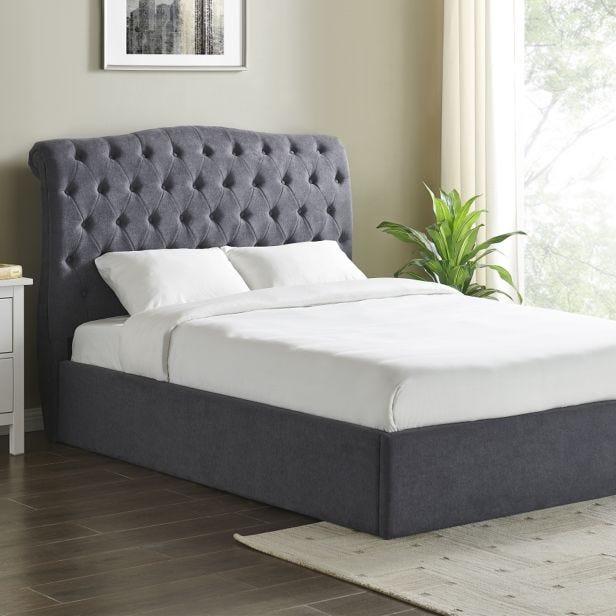 Casa Gerbera Storage Bed Frame, King, Dark Grey