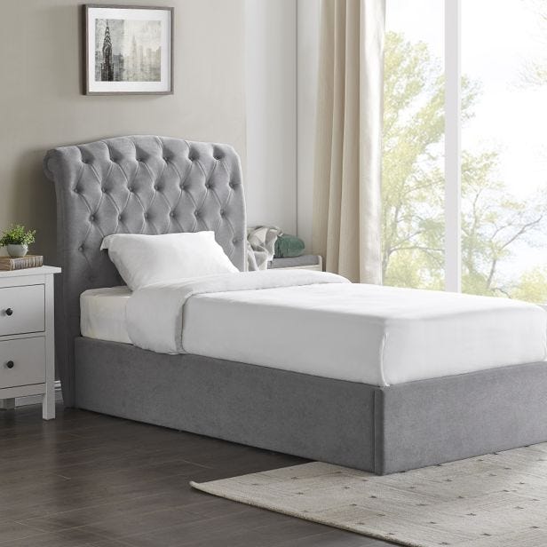 Casa Gerbera Storage Bed Frame, Double, Light Grey