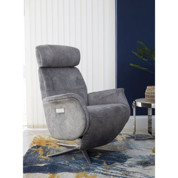Casa Memphis Power Recliner Fabric Chair, Elephant