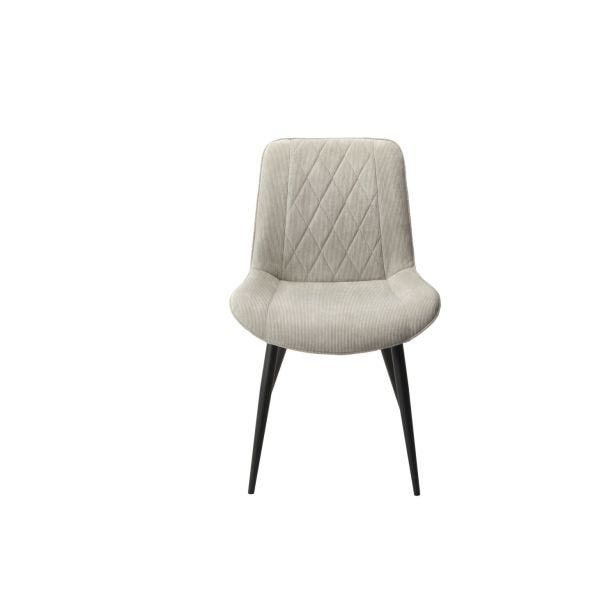 Casa Angelo Diamond Fabric Dining Chairs, Set of 2, Light Grey