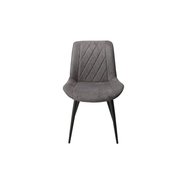 Casa Angelo Diamond Fabric Dining Chairs, Set of 2, Grey