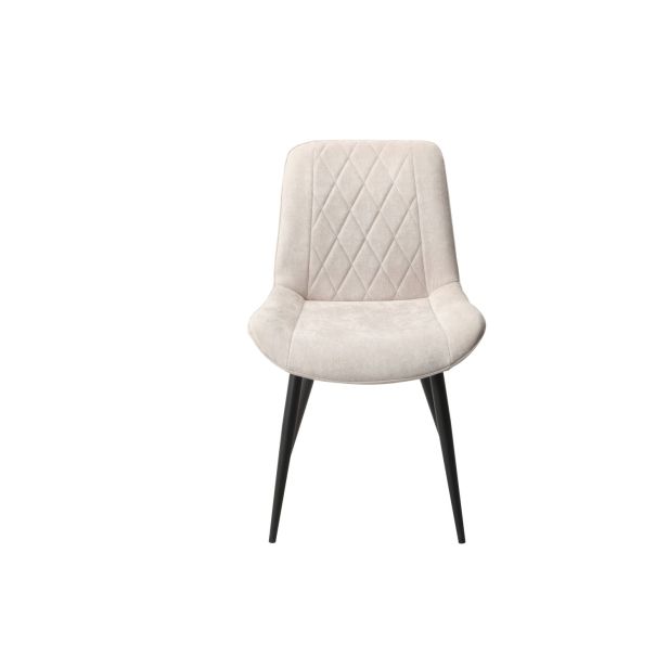 Casa Angelo Diamond Fabric Dining Chairs, Set of 2, Natural