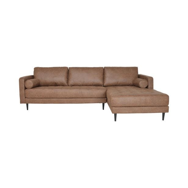 Casa Roma Right Hand Fabric Chaise Sofa, Saddle