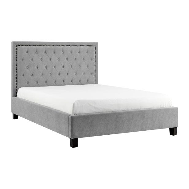 Casa Iris Bed Frame, Double, Light Grey