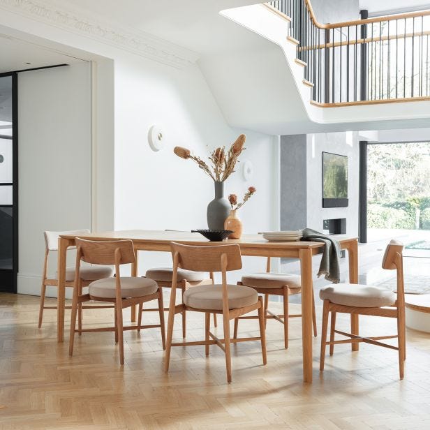 G Plan Winchester Extending Table & 6 Flora Chairs Dining Set