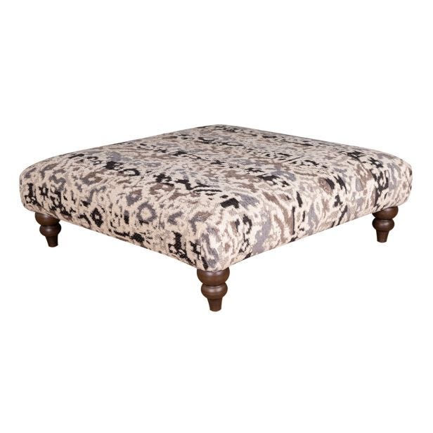 Casa Tetbury Fabric Footstool, Barnaby Mono