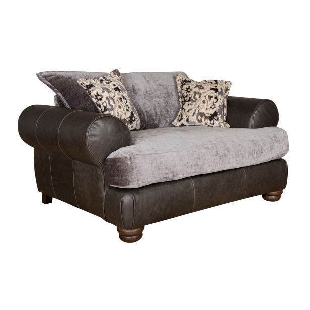 Casa Tetbury Leather Snuggler Armchair, Grey