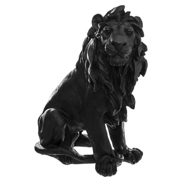 Atmosphera Ewen Lion Statue, Black