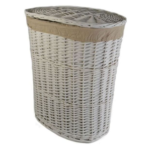 Casa Wicker Laundry Basket, Large, White