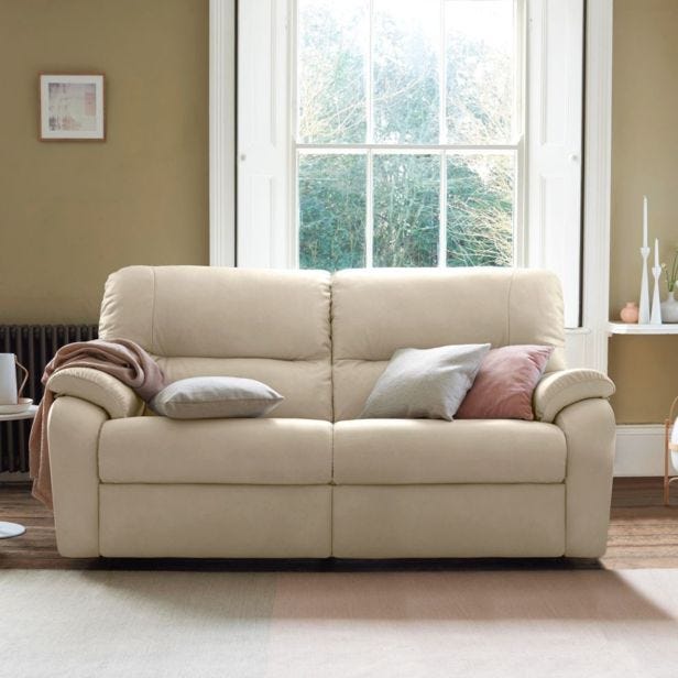 G Plan Mistral 2 Seater Double Manual Recliner Leather Sofa