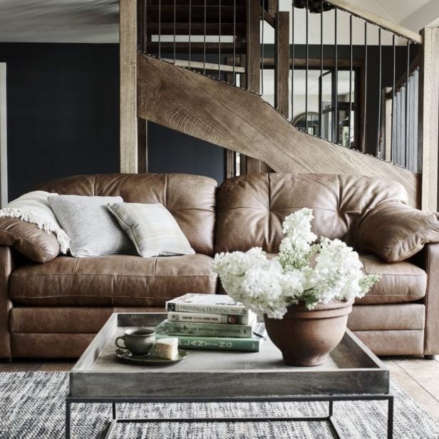 Alexander & James Bailey 3 Seater Leather Sofa