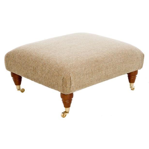Parker Knoll Moseley Fabric Footstool, Montauk Plain Gold