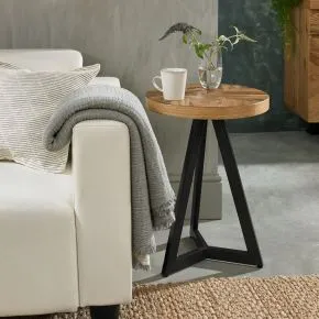 Casa Eclipse Side Table, Rustic Oak 