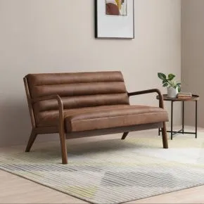 Casa Danna Faux Leather 2 Seater Sofa, Achilles Brown