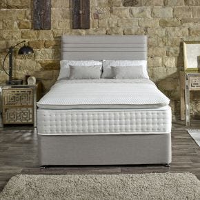 Casa Serene Divan Bed Set with Floorstanding Headboard, Single