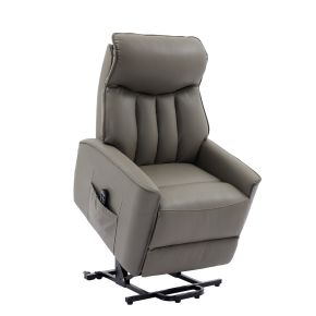 Casa Bali Leather Dual Motor Riser Recliner Armchair, Taupe
