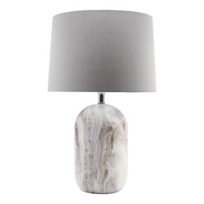Casa Marble Effect Table Lamp, Cream