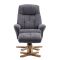 Casa Trento Swivel Recliner Chair & Footstool, Lisbon Grey Fabric 