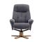 Casa Trento Swivel Recliner Chair & Footstool, Lisbon Grey Fabric 