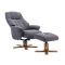 Casa Trento Swivel Recliner Chair & Footstool, Lisbon Grey Fabric 
