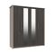 Casa Lyon 4 Door Mirrored Wardrobe, Anthracite