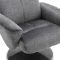 Casa Peru Swivel Manual Recliner Fabric Chair & Footstool, Graphite
