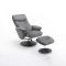 Casa Peru Swivel Manual Recliner Fabric Chair & Footstool, Graphite