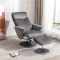 Casa Peru Swivel Manual Recliner Fabric Chair & Footstool, Graphite