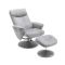 Casa Peru Swivel Manual Recliner Fabric Chair & Footstool, Graphite