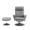 Casa Peru Swivel Manual Recliner Fabric Chair & Footstool, Graphite
