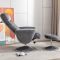 Casa Peru Swivel Manual Recliner Fabric Chair & Footstool, Graphite