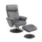 Casa Peru Swivel Manual Recliner Fabric Chair & Footstool, Graphite