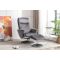 Casa Peru Swivel Manual Recliner Fabric Chair & Footstool, Graphite