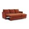 Casa Barret Velvet Chaise Sofa Bed, Athena Burnt Orange