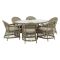 Bramblecrest RHS Rosemoor Garden Dining Set with Parasol & Base, 6 Seater