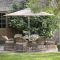 Bramblecrest RHS Rosemoor Garden Dining Set with Parasol & Base, 6 Seater