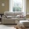 G Plan Mistral Small 3 Seater Double Manual Recliner Leather Sofa, Husk Alabaster