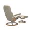 Stressless Consul Small Leather Recliner Chair & Footstool, Batick Cream