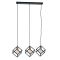 Pacific Lifestyle Alessio Three Cube Ceiling Light, Black & Gold