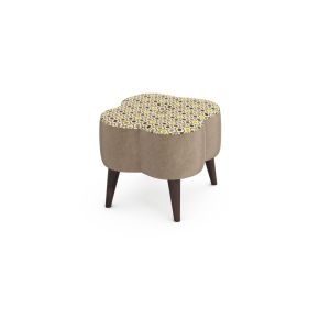 Orla Kiely Daisy Velvet Small Footstool, Bandon Truffle