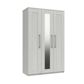 Casa Madrid 3 Door Mirrored Wardrobe, Grey