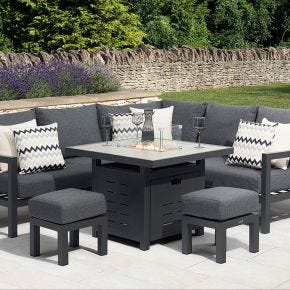 Bramblecrest La Rochelle Corner Sofa Set with Mini Firepit