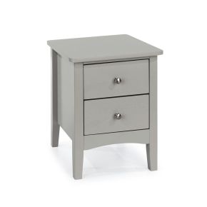 Casa Carla Petite 2 Drawer Bedside Cabinet, Light Grey